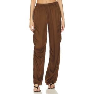 Helmut Lang 'Pull On' Brown Satin Cargo Pant Size S